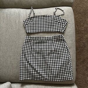 Superdown Mini Skirt and Crop Top Set